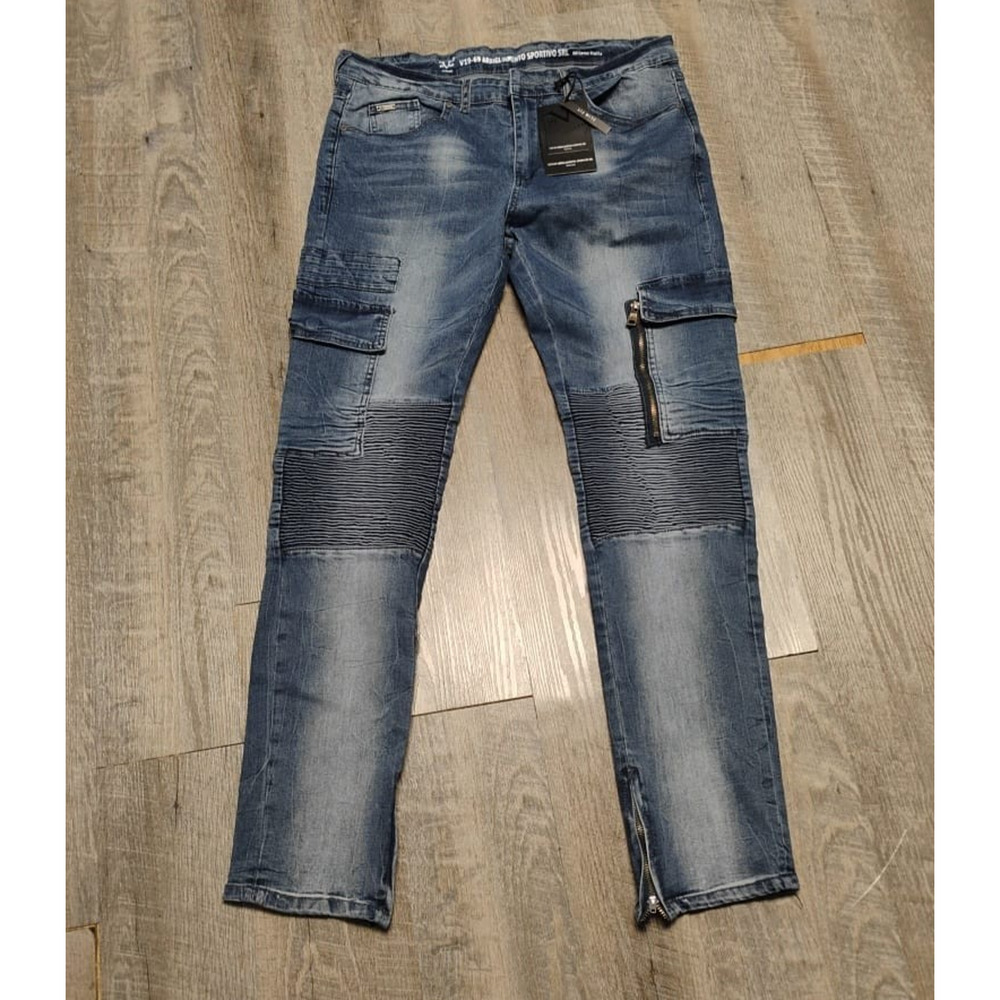 19V69 Italia Cotton Denim Slim Skinny Jeans Straight Leg Pants size 36w 32L Blue